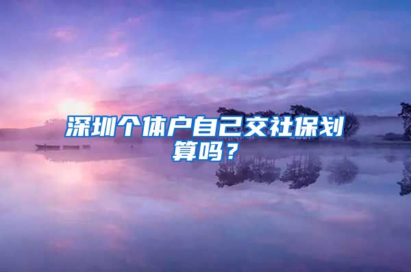 深圳个体户自己交社保划算吗？