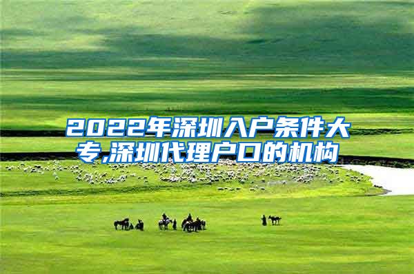 2022年深圳入户条件大专,深圳代理户口的机构