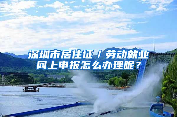 深圳市居住证／劳动就业网上申报怎么办理呢？
