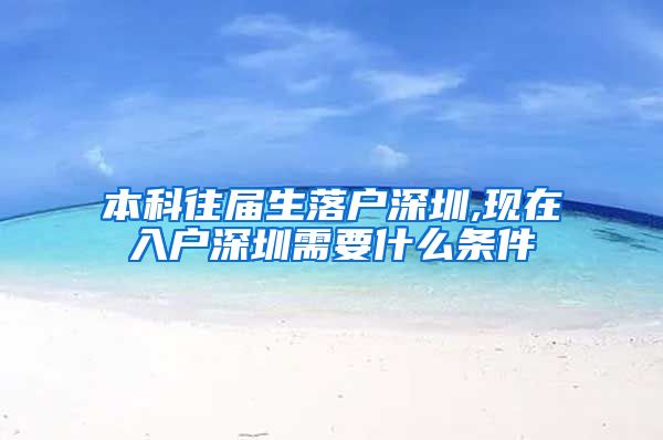 本科往届生落户深圳,现在入户深圳需要什么条件