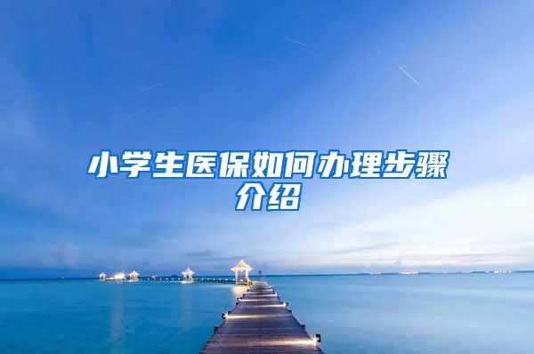 小学生医保如何办理步骤介绍