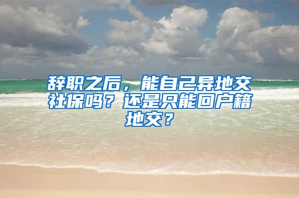 辞职之后，能自己异地交社保吗？还是只能回户籍地交？