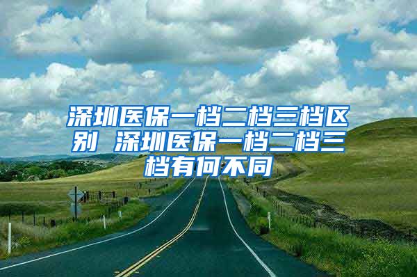 深圳医保一档二档三档区别 深圳医保一档二档三档有何不同