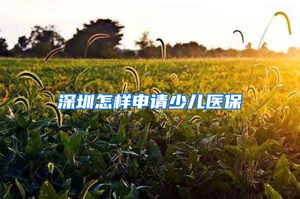 深圳怎样申请少儿医保