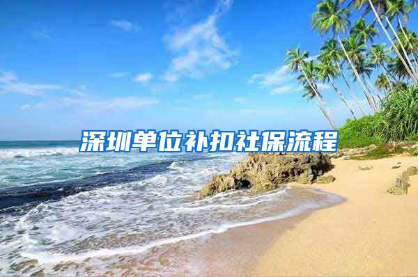 深圳单位补扣社保流程