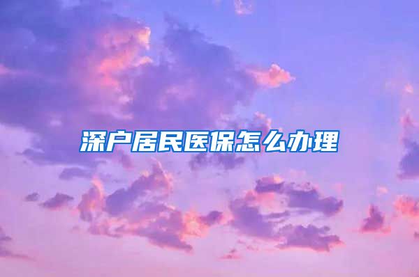 深户居民医保怎么办理