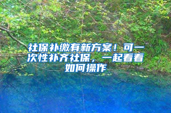 社保补缴有新方案！可一次性补齐社保，一起看看如何操作