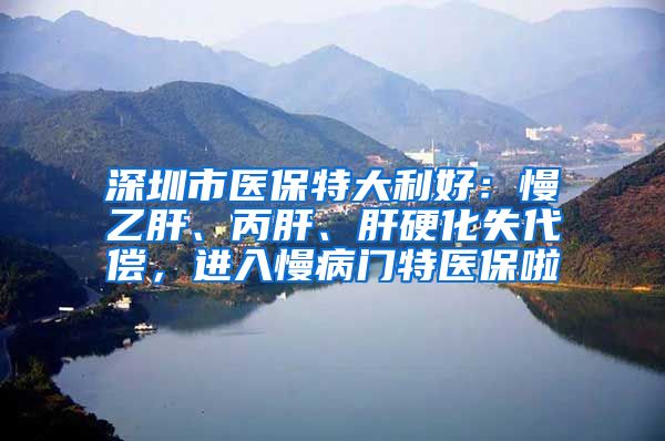 深圳市医保特大利好：慢乙肝、丙肝、肝硬化失代偿，进入慢病门特医保啦