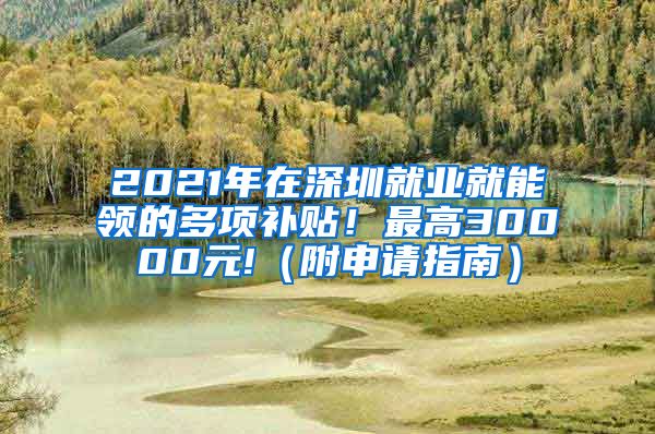 2021年在深圳就业就能领的多项补贴！最高30000元!（附申请指南）