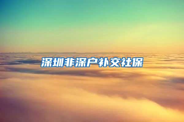 深圳非深户补交社保