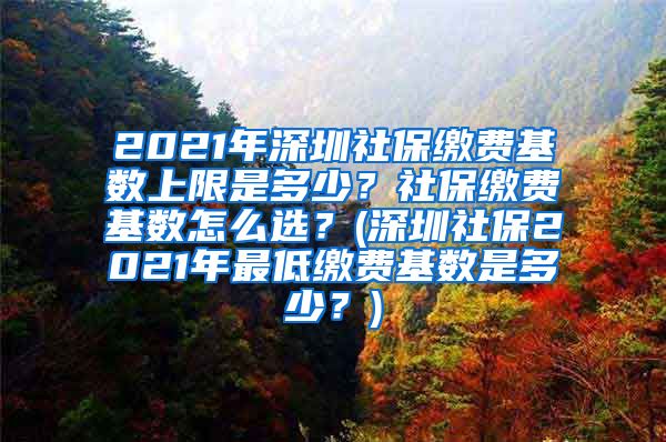 2021年深圳社保缴费基数上限是多少？社保缴费基数怎么选？(深圳社保2021年最低缴费基数是多少？)