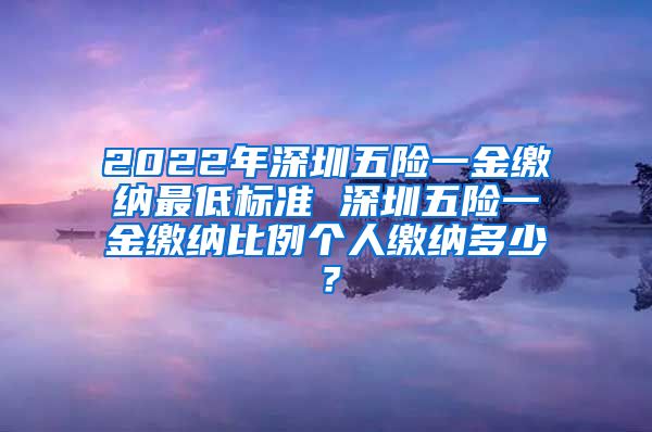 2022年深圳五险一金缴纳最低标准 深圳五险一金缴纳比例个人缴纳多少？