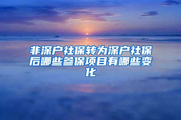 非深户社保转为深户社保后哪些参保项目有哪些变化