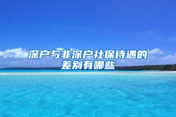 深户与非深户社保待遇的差别有哪些